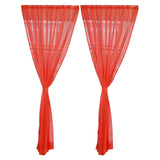 Max 2 Panel Kitchen Curtain Sheer Door Window Voile Drape Red - 200x270cm