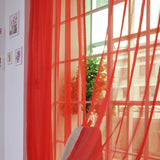 Max 2 Panel Kitchen Curtain Sheer Door Window Voile Drape Red - 200x270cm