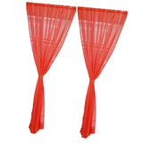 Max 2 Panel Kitchen Curtain Sheer Door Window Voile Drape Red - 200x270cm