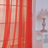 Max 2 Panel Kitchen Curtain Sheer Door Window Voile Drape Red - 200x270cm