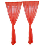 Max 2 Panel Kitchen Curtain Sheer Door Window Voile Drape Red - 200x270cm