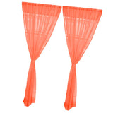 Maxbell 2 Panel Kitchen Curtain Sheer Door Window Voile Drape Orange - 200x270cm