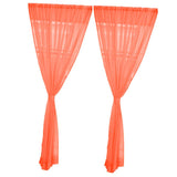 Maxbell 2 Panel Kitchen Curtain Sheer Door Window Voile Drape Orange - 200x270cm