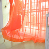 Maxbell 2 Panel Kitchen Curtain Sheer Door Window Voile Drape Orange - 200x270cm