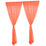 Maxbell 2 Panel Kitchen Curtain Sheer Door Window Voile Drape Orange - 200x270cm