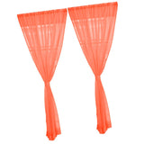 Maxbell 2 Panel Kitchen Curtain Sheer Door Window Voile Drape Orange - 200x270cm