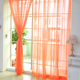 Maxbell 2 Panel Kitchen Curtain Sheer Door Window Voile Drape Orange - 200x270cm