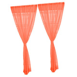 Maxbell 2 Panel Kitchen Curtain Sheer Door Window Voile Drape Orange - 200x270cm