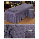 Max SPA Massage Table Linen Set Bed Skirt Pillow Case Stool Cover Smoky Purple-S