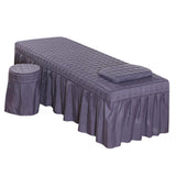 Max SPA Massage Table Linen Set Bed Skirt Pillow Case Stool Cover Smoky Purple-S