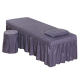 Max SPA Massage Table Linen Set Bed Skirt Pillow Case Stool Cover Smoky Purple-S