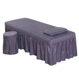 Max SPA Massage Table Linen Set Bed Skirt Pillow Case Stool Cover Smoky Purple-S