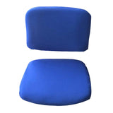 Max 1 Set Split Design Stretchable Office Computer Chair Covers Slipcover Deep Blue