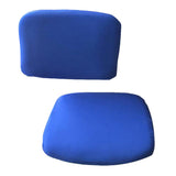 Max 1 Set Split Design Stretchable Office Computer Chair Covers Slipcover Deep Blue