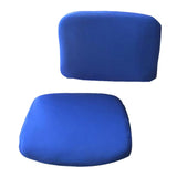 Max 1 Set Split Design Stretchable Office Computer Chair Covers Slipcover Deep Blue