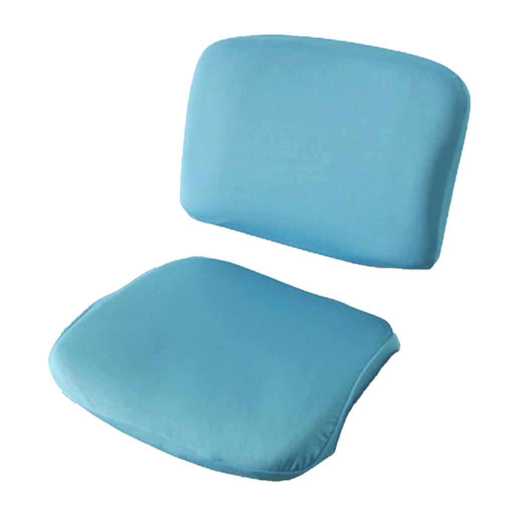 Max 1 Set Split Design Stretchable Office Computer Chair Covers Slipcover Blue