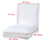 Maxbell Stretch Short Removable Dining Stool Chair Cover Slipcover White