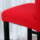 Maxbell Stretch Short Removable Dining Stool Chair Cover Slipcover Red