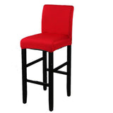 Maxbell Stretch Short Removable Dining Stool Chair Cover Slipcover Red