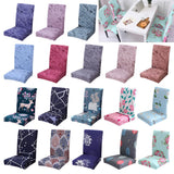 Super Fit Stretch Dining Chair Seat Cover Slipcover Splash ink Royalblue