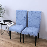 Super Fit Stretch Dining Chair Seat Cover Slipcover Splash ink Sky Blue
