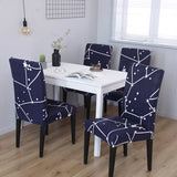 Super Fit Stretch Dining Chair Seat Cover Slipcover Stars Dark Blue