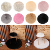 Max Fluffy Faux Fur Seat Cushion Pad Artificial Sheepskin Mat White 33cm - Aladdin Shoppers