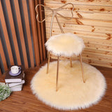 Max Fluffy Faux Fur Seat Cushion Pad Artificial Sheepskin Mat Beige 30cm - Aladdin Shoppers