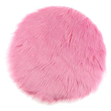 Maxbell Fluffy Faux Fur Seat Cushion Pad Artificial Sheepskin Mat Hot Pink 33cm