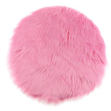 Maxbell Fluffy Faux Fur Seat Cushion Pad Artificial Sheepskin Mat Hot Pink 33cm