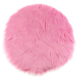 Maxbell Fluffy Faux Fur Seat Cushion Pad Artificial Sheepskin Mat Hot Pink 35cm