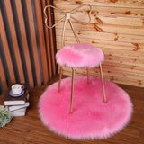 Maxbell Fluffy Faux Fur Seat Cushion Pad Artificial Sheepskin Mat Hot Pink 35cm