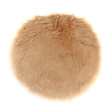 Maxbell Fluffy Faux Fur Seat Cushion Pad Artificial Sheepskin Mat Camel 33cm