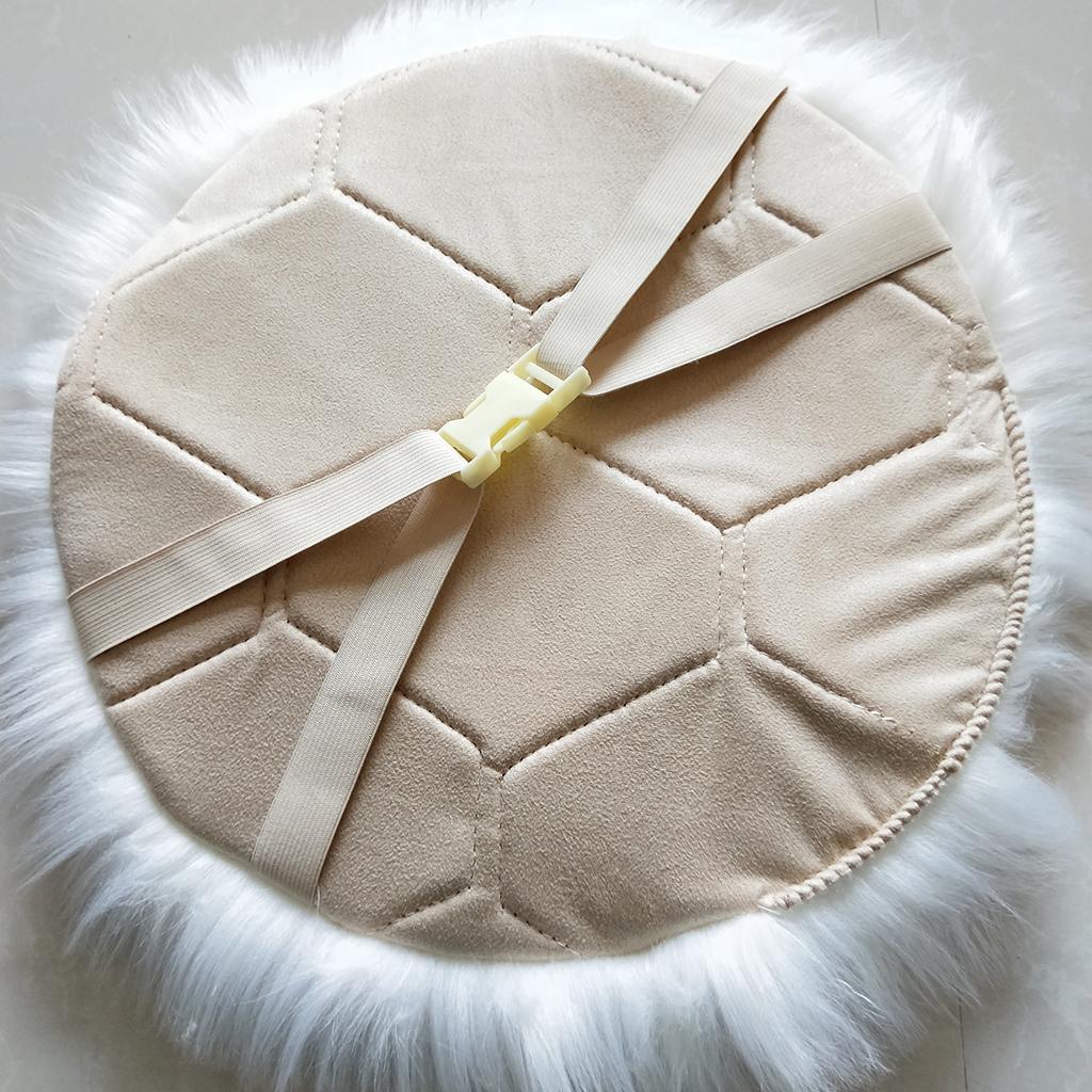Maxbell Fluffy Faux Fur Seat Cushion Pad Artificial Sheepskin Mat Camel 35cm