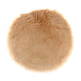 Maxbell Fluffy Faux Fur Seat Cushion Pad Artificial Sheepskin Mat Camel 35cm
