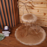 Maxbell Fluffy Faux Fur Seat Cushion Pad Artificial Sheepskin Mat Camel 40cm
