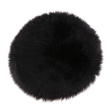Maxbell Fluffy Faux Fur Seat Cushion Pad Artificial Sheepskin Mat Black 35cm