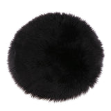 Maxbell Fluffy Faux Fur Seat Cushion Pad Artificial Sheepskin Mat Black 40cm