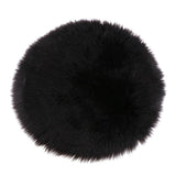Maxbell Fluffy Faux Fur Seat Cushion Pad Artificial Sheepskin Mat Black 40cm