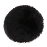 Maxbell Fluffy Faux Fur Seat Cushion Pad Artificial Sheepskin Mat Black 40cm