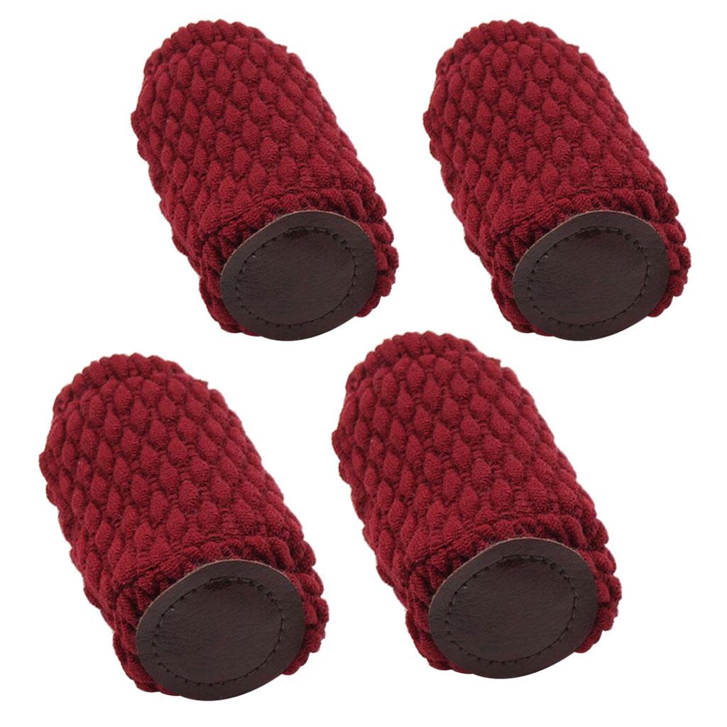 Maxbell 4 Piece Skid-resistant Chair Leg Caps Furniture Table Floor Protector Red