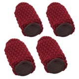 Maxbell 4 Piece Skid-resistant Chair Leg Caps Furniture Table Floor Protector Red