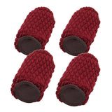 Maxbell 4 Piece Skid-resistant Chair Leg Caps Furniture Table Floor Protector Red
