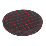 Round Home Bar Stool Chair Cover Slipcover Grid Black Grid (Red)-35cm