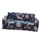 Max Elastic Sofa Cover 4 Sizes Sapphire Blue 2-Seater Christmas Deer