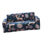 Max Elastic Sofa Cover 4 Sizes Sapphire Blue 2-Seater Christmas Deer