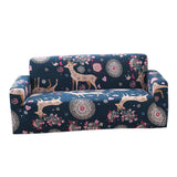 Max Elastic Sofa Cover 4 Sizes Sapphire Blue 2-Seater Christmas Deer
