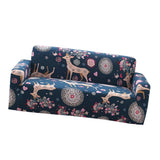 Max Elastic Sofa Cover 4 Sizes Sapphire Blue 2-Seater Christmas Deer