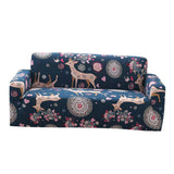 Max Elastic Sofa Cover 4 Sizes Sapphire Blue 2-Seater Christmas Deer