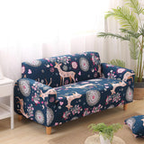 Max Elastic Sofa Cover 4 Sizes Sapphire Blue 2-Seater Christmas Deer